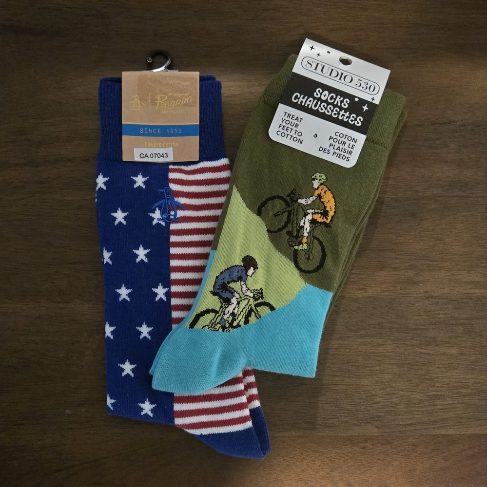 2 Pairs of Mens Printed Socks